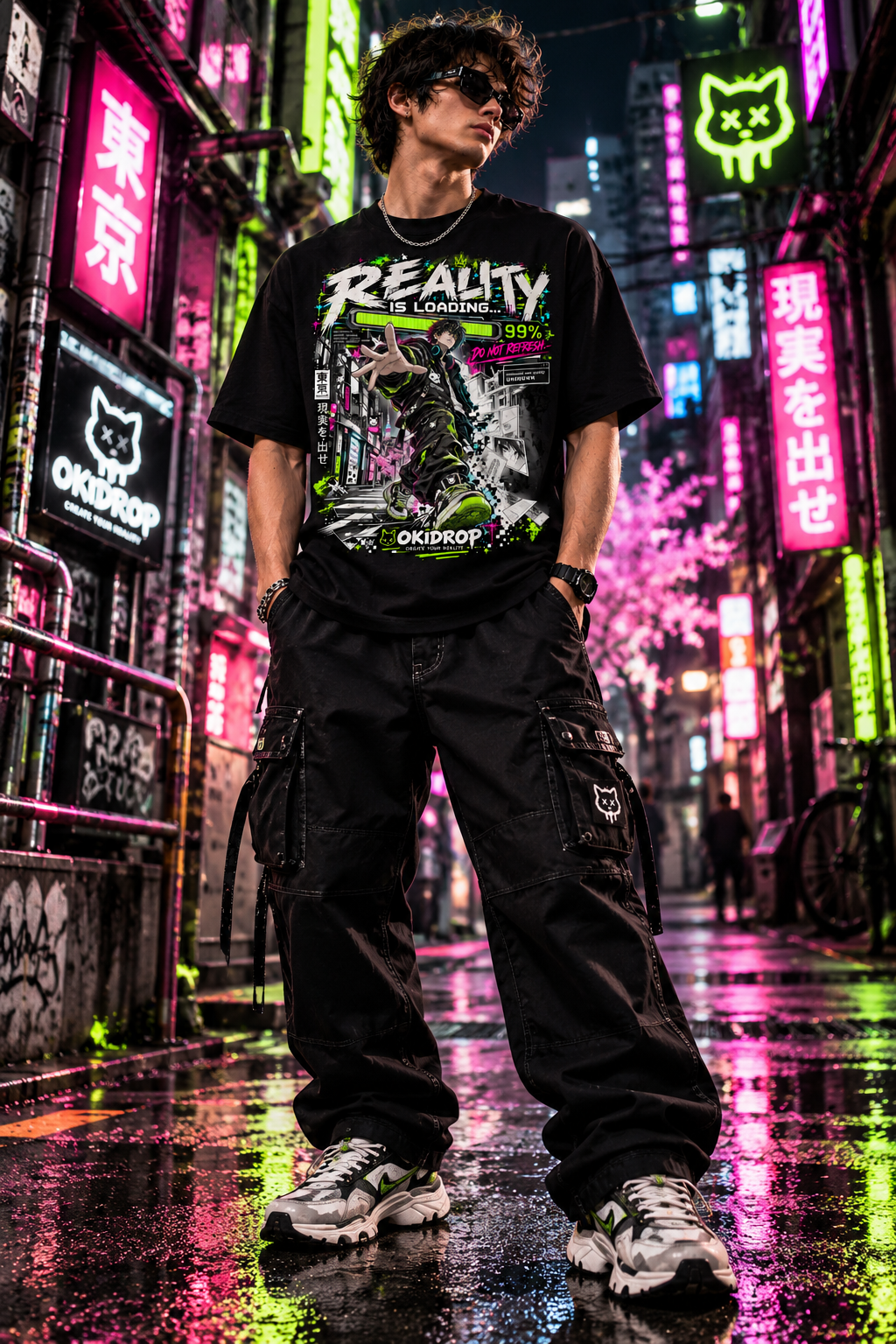 OKIDROP Reality Is Loading – Manga Streetwear T-Shirt