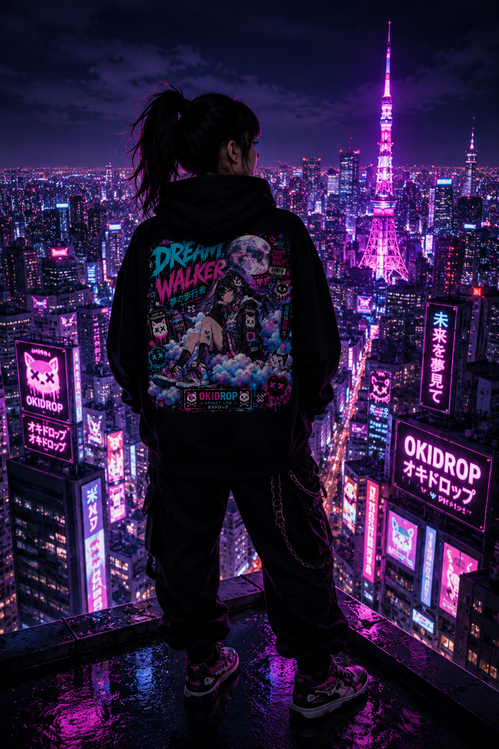 Dream Walker Zip Hoodie – Anime Streetwear by OKIDROP