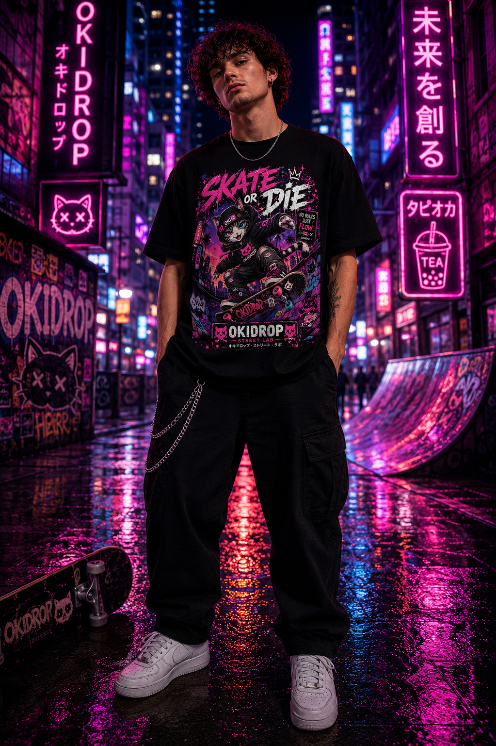 OKIDROP Skate Or Die – Premium Anime Streetwear T-Shirt