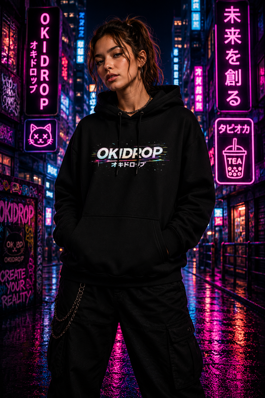 OKIDROP Boba Overdose Hoodie – Premium Anime Streetwear