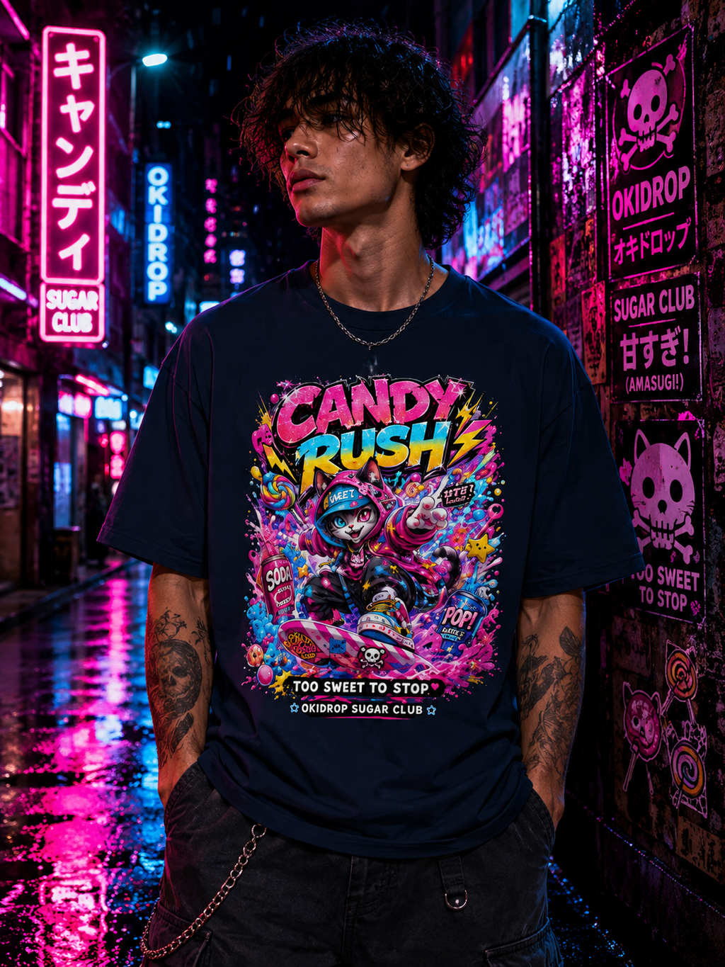 Candy Rush – Anime Streetwear T-Shirt | OkiDrop Sugar Club
